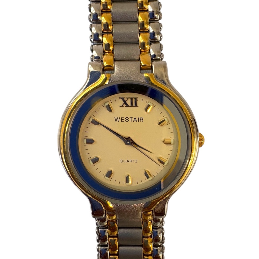 Vintage Westair Gold Plated Dauphine Hands Quartz Analog Watch, Japan Movement